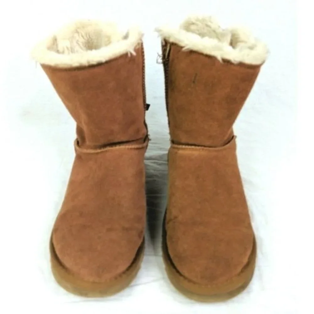 Ugg Bailey Boots Womens‎ 7 Brown Suede Leather Wool Lined Pull On